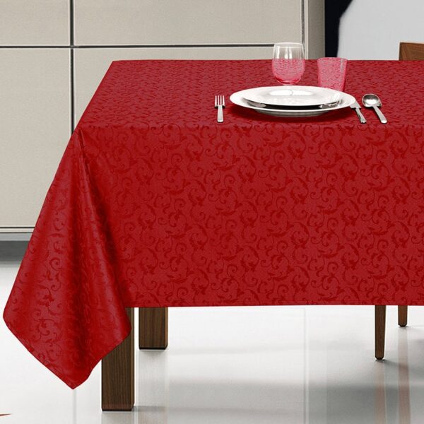Tovaglie antimacchia idrorepellente no stiro dal motivo damascato Verona bordeaux