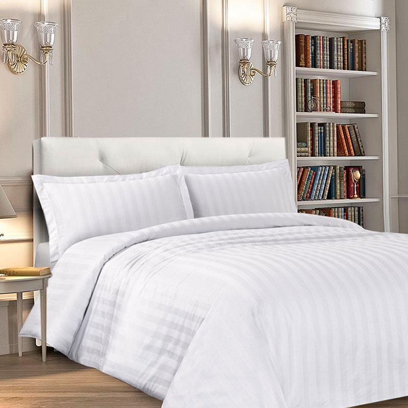 Tofern Parure Copripiumino Set Piumini Federe Cuscini Estivo Raso Soffice Alberghi Case Biancheria da Letto Lavabile Matrimoniale Singolo Bianco Federe 50x75cmx2,Copripiumini 220x230cm 