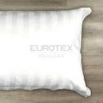 Federa 3 volani Monaco in raso di cotone Bianco rigatino