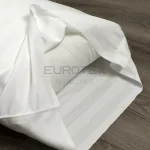 Federa 3 volani Monaco in raso di cotone Bianco rigatino - immagine 2