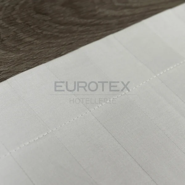 Federa 3 volani Monaco in raso di cotone Bianco rigatino - immagine 5