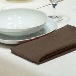 Tovagliolo idrorepellente no stiro Elite in tessuto jacquard marrone