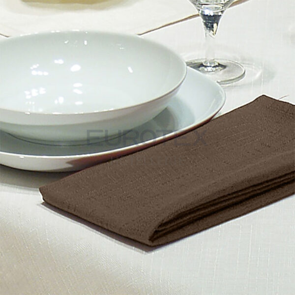 Tovagliolo idrorepellente no stiro Elite in tessuto jacquard marrone