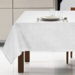 Tovaglia antimacchia idrorepellente no stiro effetto lino Fiamma bianco