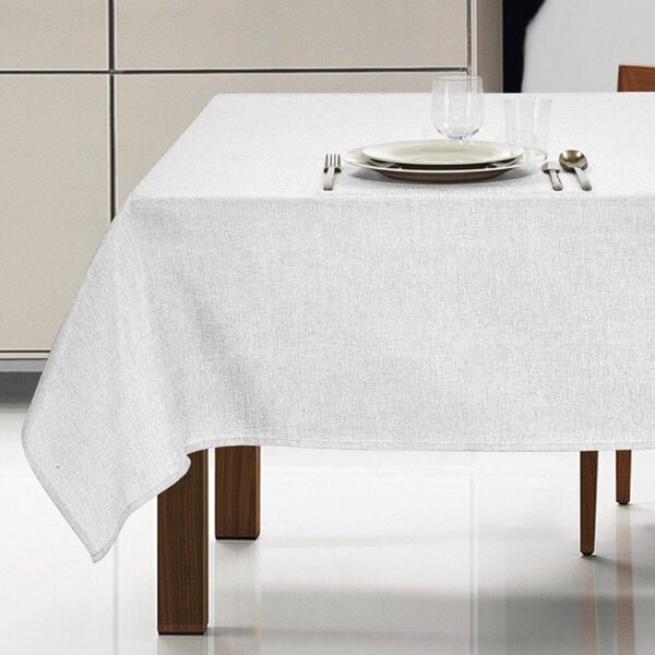 Tovaglia antimacchia idrorepellente no stiro effetto lino Fiamma bianco