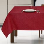Tovaglia antimacchia idrorepellente no stiro effetto lino Fiamma bordeaux
