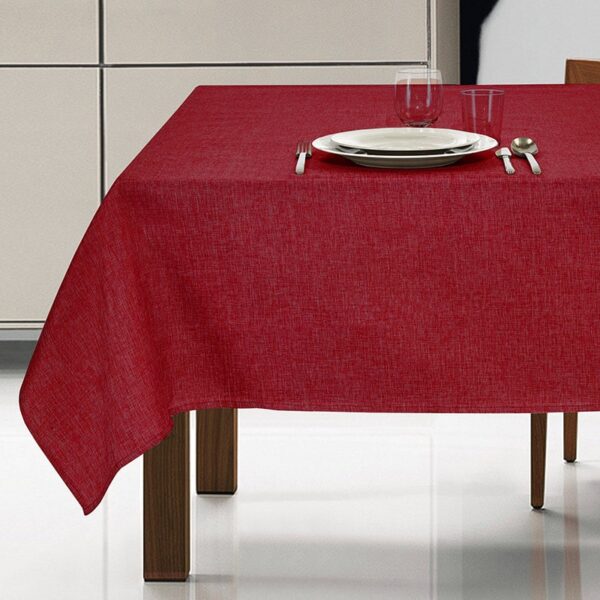 Tovaglia antimacchia idrorepellente no stiro effetto lino Fiamma bordeaux