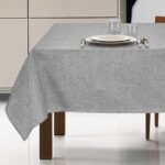 Tovaglia antimacchia idrorepellente no stiro effetto lino Fiamma gigio