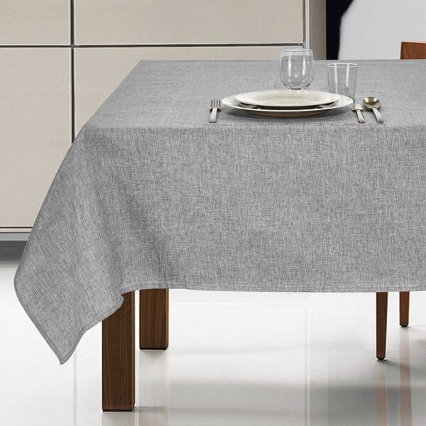 Tovaglia antimacchia idrorepellente no stiro effetto lino Fiamma gigio