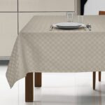 Tovaglia antimacchia idrorepellente con motivo a scacchi Marostica grigia