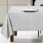 Tovaglie antimacchia idrorepellente no stiro dal motivo damascato Verona grigia