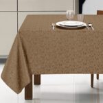 Tovaglie antimacchia idrorepellente no stiro dal motivo damascato Verona tortora