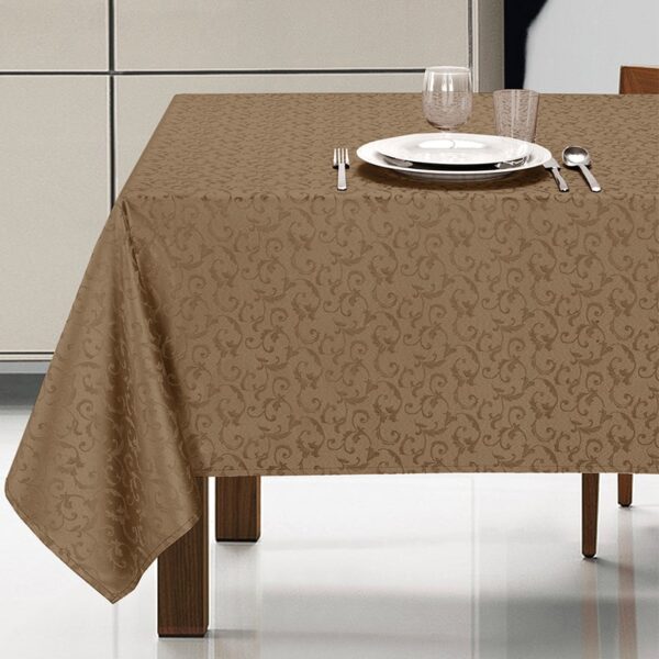 Tovaglie antimacchia idrorepellente no stiro dal motivo damascato Verona tortora
