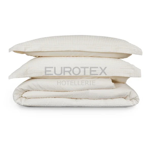 Sacco copripiumino NO STIRO Seersucker Tirolo Crema - immagine 1