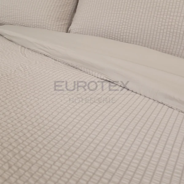 Sacco copripiumino NO STIRO Seersucker <br/> Tirolo Tortora - immagine 2