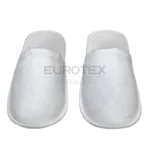 Pantofole chiuse in TESSUTO FELPATO <br/> con suola in gomma EVA Bianche <br/> (100 paia) - immagine 3