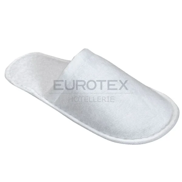 Pantofole chiuse in TESSUTO FELPATO <br/> con suola in gomma EVA Bianche <br/> (100 paia) - immagine 4