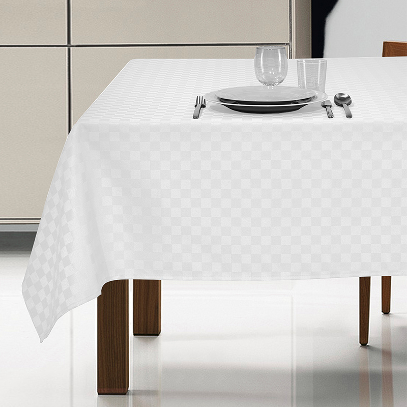 Tovaglia antimacchia pois bianco 140x240 cm