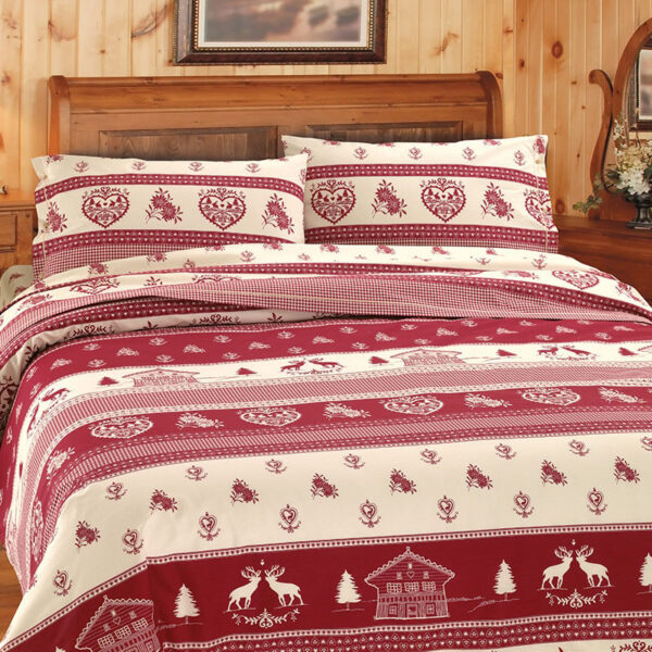 Copripiumino matrimoniale tirolese dallo stile country e moderno per una perfetta atmosfera da chalet di montagna. Made in Italy.
