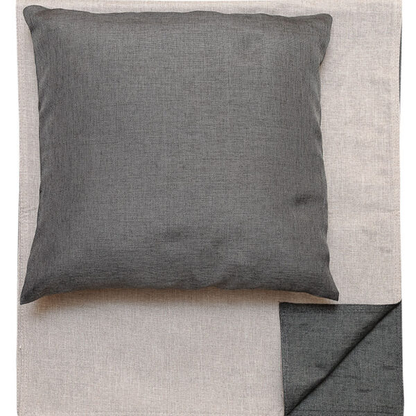 Runner letto Canapa idrorepellente bicolore Grigio chiaro/Grigio scuro - immagine 10