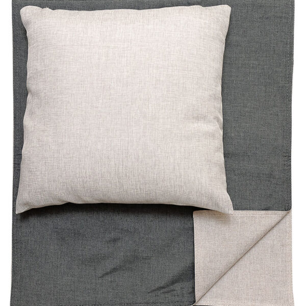 Runner letto Canapa idrorepellente bicolore Grigio chiaro/Grigio scuro - immagine 6