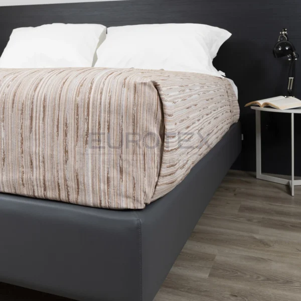 Copriletto Fiammetta rigato <br/> Matrimoniale Nocciola - immagine 6