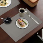 Tovaglietta americana in vinile per colazione grigio chiaro