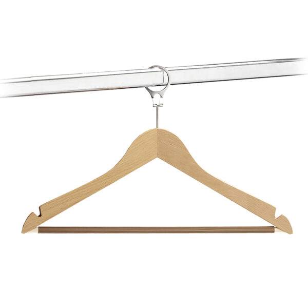 Gruccia appendiabiti in legno con anello antifurto per maggiore sicurezza. Affidati a Eurotex: specialisti nelle forniture per hotel e B&B