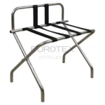 Porta valigia in acciaio cromato con sponda