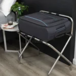 Porta valigia in acciaio cromato con sponda - immagine 2