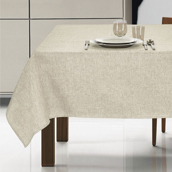Tovaglia antimacchia idrorepellente no stiro effetto lino Fiamma latte