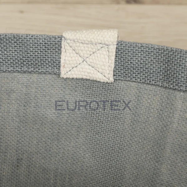 Borsa in juta cerata Sirmione grigio con spilla segnacamera - immagine 6