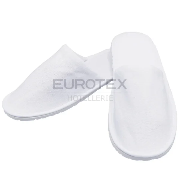 Pantofole chiuse VELOUR <br/> con suola antiscivolo 5mm Bianco <br/> (50 paia) - immagine 1