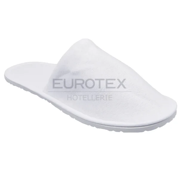 Pantofole chiuse VELOUR <br/> con suola antiscivolo 5mm Bianco <br/> (50 paia) - immagine 4