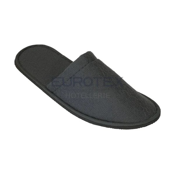 Pantofole chiuse in TESSUTO FELPATO <br/> con suola antiscivolo 5mm Grigio <br/> (50 paia) - immagine 4