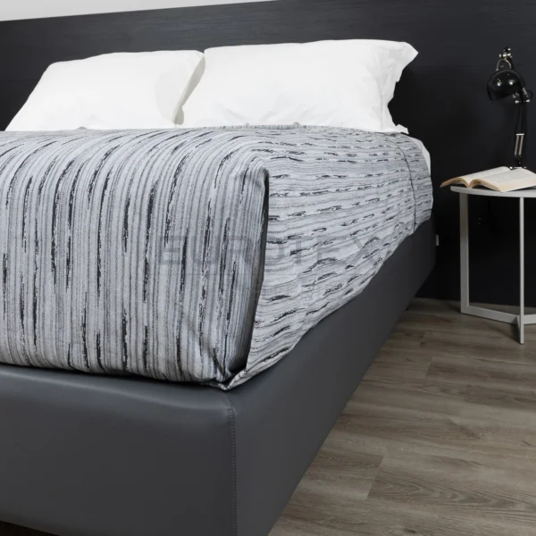 Copriletto Fiammetta rigato <br/> Ghiaccio matrimoniale - immagine 6