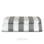 Telo mare a righe RIVIERA pietra 90×185