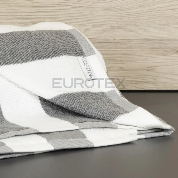 Telo mare a righe RIVIERA pietra 90×185 - immagine 2
