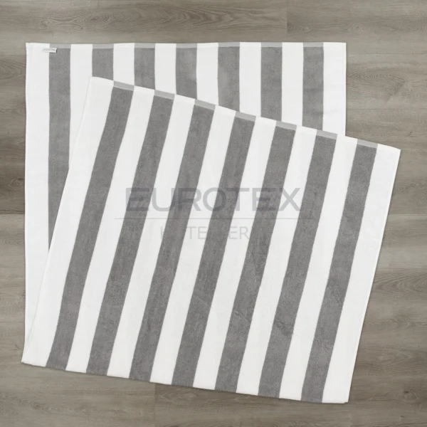 Telo mare a righe RIVIERA pietra 90×185 - immagine 3