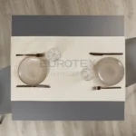 Tavola apparecchiata con Runner idrorepellente no stiro Elite in tessuto jacquard corda