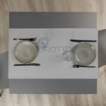 Tavola apparecchiata con Runner idrorepellente no stiro Elite in tessuto jacquard grigio