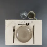 Tavola apparecchiata con tovaglietta idrorepellente no stiro Elite in tessuto jacquard corda