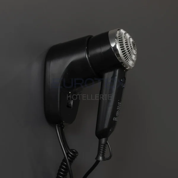 Asciugacapelli hotel da parete 1200W nero - immagine 1