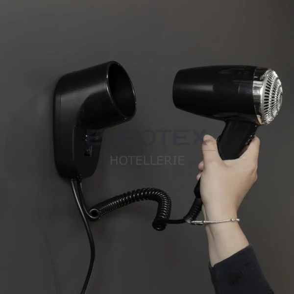Asciugacapelli hotel da parete 1200W nero - immagine 8