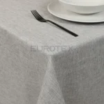 Tovaglia idrorepellente no stiro Amelia in tessuto poliestere effetto iuta grigia