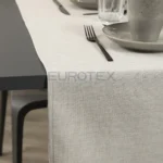 Runner idrorepellente no stiro Amelia in tessuto poliestere effetto iuta sabbia