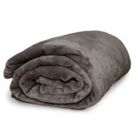 PlaidDehor Coperta Plaid Dehor colore tortora arrotolata