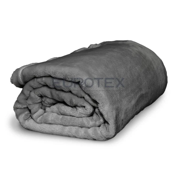 Coperta Plaid Dehor colore antracite arrotolata