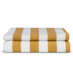 Telo mare a righe RIVIERA senape 90x185